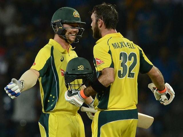 Australia's Glenn Maxwell (R) is watched by Sri Lanka's wicketkeeper Kusal Perera. (AFP Photo) Australia's Glenn Maxwell (R) is watched by Sri Lanka's wicketkeeper Kusal Perera. (AFP Photo)