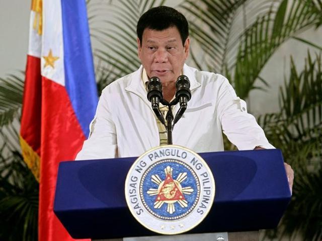 Philippines' President Rodrigo Duterte delivers his pre-departure message before leaving for the Association of Southeast Asian Nations (ASEAN) Summit in Laos at the Davao International Airport in Davao city, Philippines. (Reuters) Philippines' President Rodrigo Duterte delivers his pre-departure message before leaving for the Association of Southeast Asian Nations (ASEAN) Summit in Laos at the Davao International Airport in Davao city, Philippines. (Reuters)