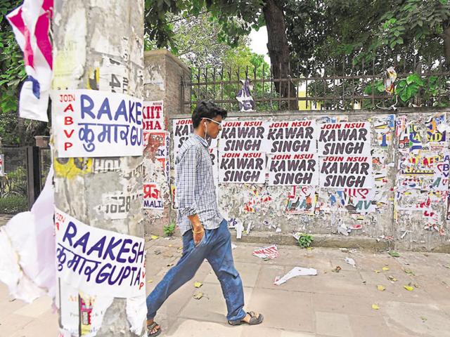 The Delhi University Students’ Union election will be held on September 9.(Arun Sharma/HT File Photo)