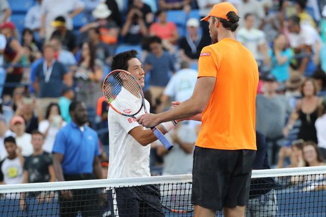 Nishikori’s 44 winners easily overcame the big-serving Karlovic’s 21 aces. (Reuters) Nishikori’s 44 winners easily overcame the big-serving Karlovic’s 21 aces. (Reuters)