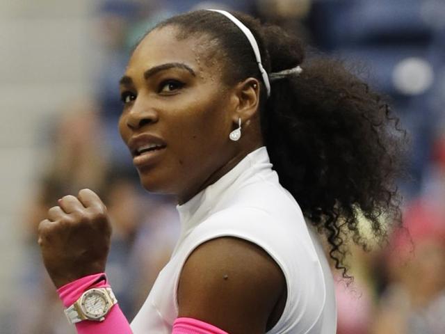 Yaroslava Shvedova shakes hands with Serena Williams at the net after their match.(AP)