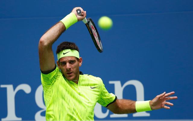 Juan Martin del Potro of Argentina hits a return against Dominic Thiem. (AFP Photo) Juan Martin del Potro of Argentina hits a return against Dominic Thiem. (AFP Photo)