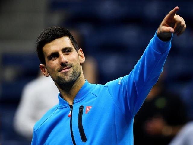 Novak Djokovic of Serbia celebrates defeating Jo-Wilfried Tsonga of France in the quarterfinals of the US Open in New York City, on September 6, 2016. (AFP)