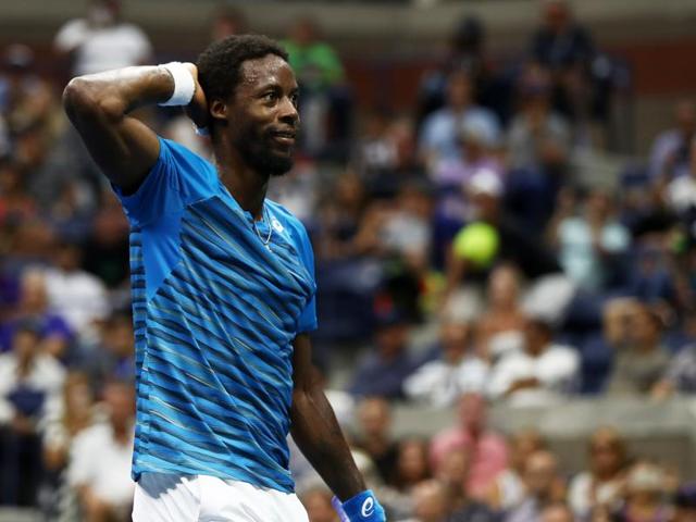Gael Monfils of France celebrates defeating compatriot Lucas Pouille. (AFP)