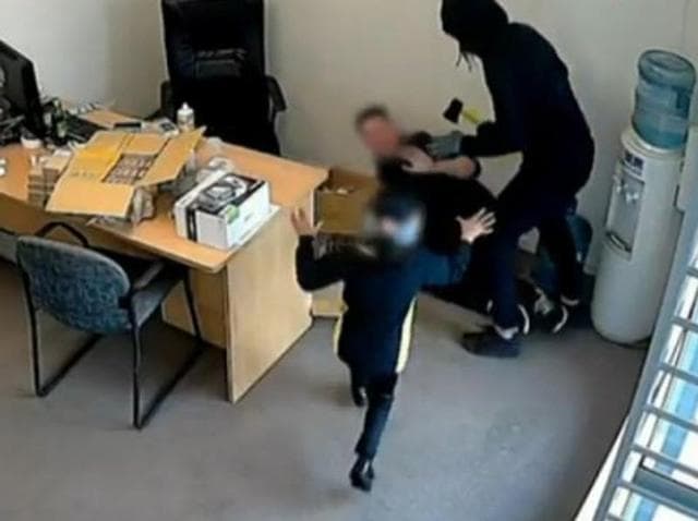 Sarah Patel was captured on CCTV trying to defend the staff member when a group of six armed men broke into the family’s electronics shop in Auckland. (Twitter) Sarah Patel was captured on CCTV trying to defend the staff member when a group of six armed men broke into the family’s electronics shop in Auckland. (Twitter)