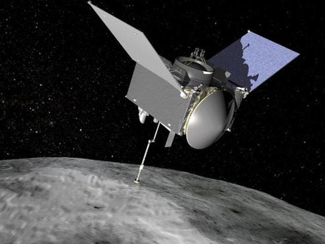 The Origins, Spectral Interpretation, Resource Identification, Security-Regolith Explorer (OSIRIS-REx) spacecraft which will travel to the near-Earth asteroid Bennu and bring a sample back to Earth for study is seen in an undated NASA artist rendering.(NASA handout via Reuters)