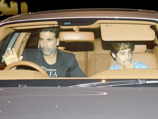 Actor Akshay Kumar with his son Aarav. (Yogen Shah) Actor Akshay Kumar with his son Aarav. (Yogen Shah)
