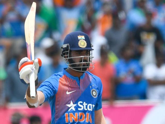 KL Rahul of India hits 4 during the 1st T20I between West Indies and India. (AFP Photo) KL Rahul of India hits 4 during the 1st T20I between West Indies and India. (AFP Photo)
