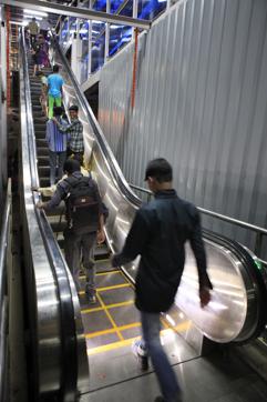 A bunch of college kids click a selfie at the newly opened escalator at Ulhasnagar (HT Photo) A bunch of college kids click a selfie at the newly opened escalator at Ulhasnagar (HT Photo)