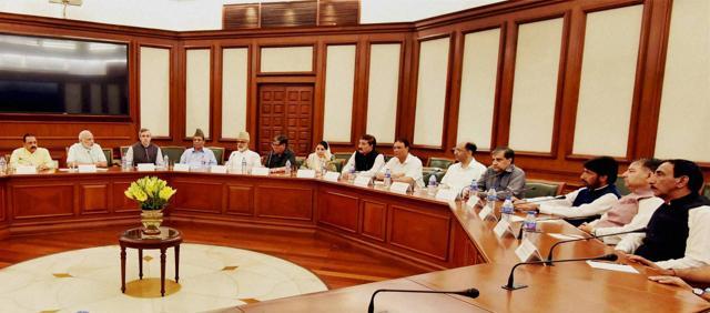 An opposition delegation from Jammu and Kashmir during a meeting with the Prime Minister Narendra Modi in New Delhi. (PTI file photo) An opposition delegation from Jammu and Kashmir during a meeting with the Prime Minister Narendra Modi in New Delhi. (PTI file photo)