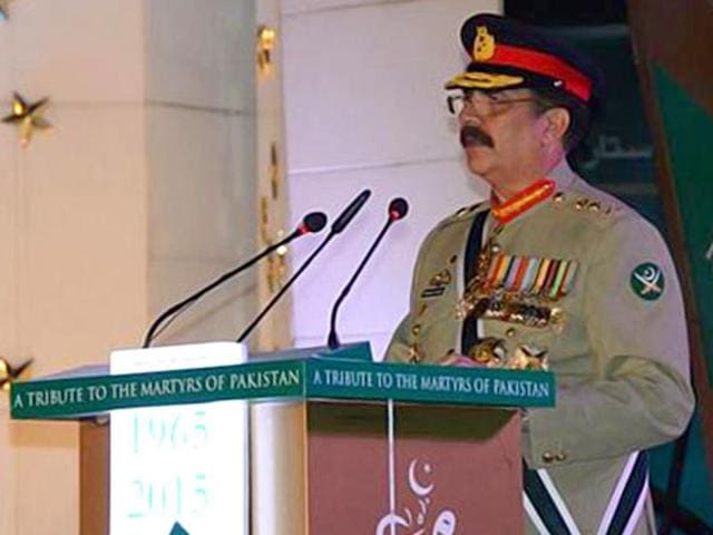 Pakistan army chief Raheel Sharif described Kashmir as Pakistan’s ’jugular vein’.(Photo courtesy: ISPR's official website) Pakistan army chief Raheel Sharif described Kashmir as Pakistan’s ’jugular vein’.(Photo courtesy: ISPR's official website)