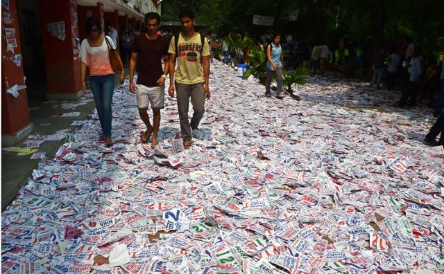 Election campaigning ahead of DUSU elections. (Photo: Hindustan Times ) Election campaigning ahead of DUSU elections. (Photo: Hindustan Times )
