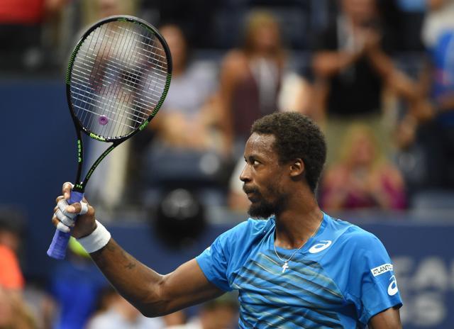 Gael Monfils(R)of France celebrates his win over compatriot Lucas Pouille. (AFP Photo) Gael Monfils(R)of France celebrates his win over compatriot Lucas Pouille. (AFP Photo)