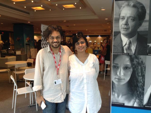 Khushboo Ranka (right), director of “Right To Pray”, India’s first VR film, with producer Anand Gandhi at the Toronto International Film Festival. (HT Photo)
