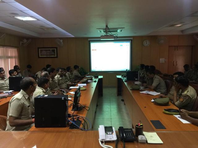 Uttar Pradesh police officials being trained on how to use Twitter. (Twitter/UP Police) Uttar Pradesh police officials being trained on how to use Twitter. (Twitter/UP Police)
