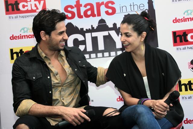 Actor Sidharth Malhotra and director Nitya Mehra discuss their film. (Shivam Saxena/HT Photo)