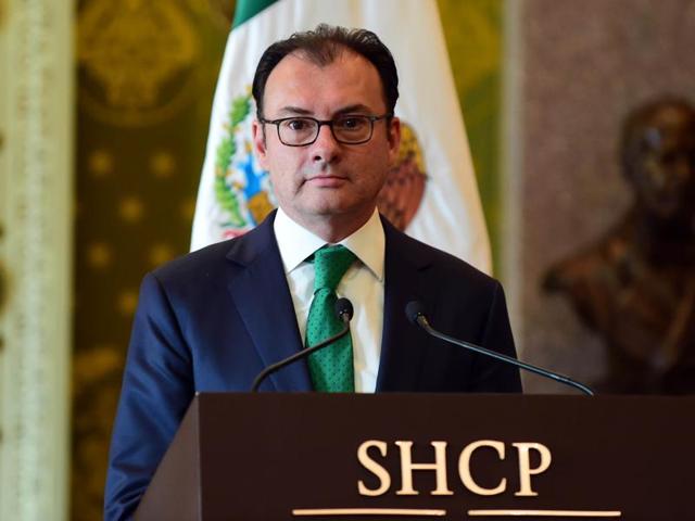 Mexico's resigning finance secretary Luis Videgaray during a press conference at the Palacio Nacional in Mexico City. (AFP) Mexico's resigning finance secretary Luis Videgaray during a press conference at the Palacio Nacional in Mexico City. (AFP)