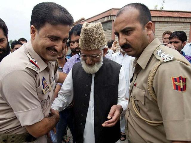 Police officers detain Syed Ali Shah Geelani, a senior separatist leader and chairman of Hardliner Faction of All Parties Hurriyat Conference. An SC plea seeks to stop funding to separatists for foreign travels and other expenses, which is more than 100 crore, according to the plea. (AP File Photo) Police officers detain Syed Ali Shah Geelani, a senior separatist leader and chairman of Hardliner Faction of All Parties Hurriyat Conference. An SC plea seeks to stop funding to separatists for foreign travels and other expenses, which is more than 100 crore, according to the plea. (AP File Photo)