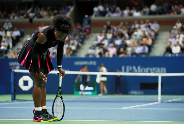 Serena Williams of the United States reacts against Karolina Pliskova of the Czech Republic. (AFP Photo) Serena Williams of the United States reacts against Karolina Pliskova of the Czech Republic. (AFP Photo)