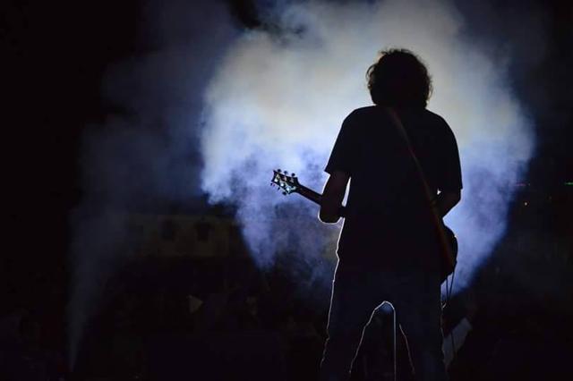 The band’s lead singer, Amit Yadav, during a live show. The band’s lead singer, Amit Yadav, during a live show.