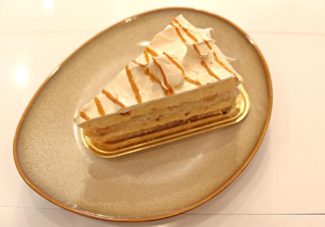 The salted caramel layered cheesecake was a characterless mass. (Satyabrata Tripathy/ Hindustan Times)