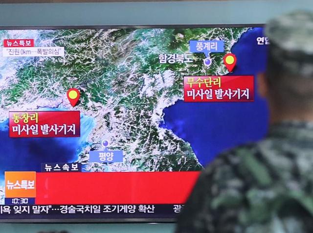 A South Korean marine watches a TV screen reporting about North Korea's possible nuclear test at the Seoul Railway Station in Seoul, South Korea. (AP Photo) A South Korean marine watches a TV screen reporting about North Korea's possible nuclear test at the Seoul Railway Station in Seoul, South Korea. (AP Photo)