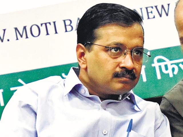 Delhi chief Minister Arvind Kejriwal: In the Delhi government’s view, the office of ‘parliamentary secretary’ is not an office of profit. But still the question remains why it did not wait for its Bill on exemption from office of profit disqualification to receive presidential assent.(Raj K Raj/HT PHOTO)