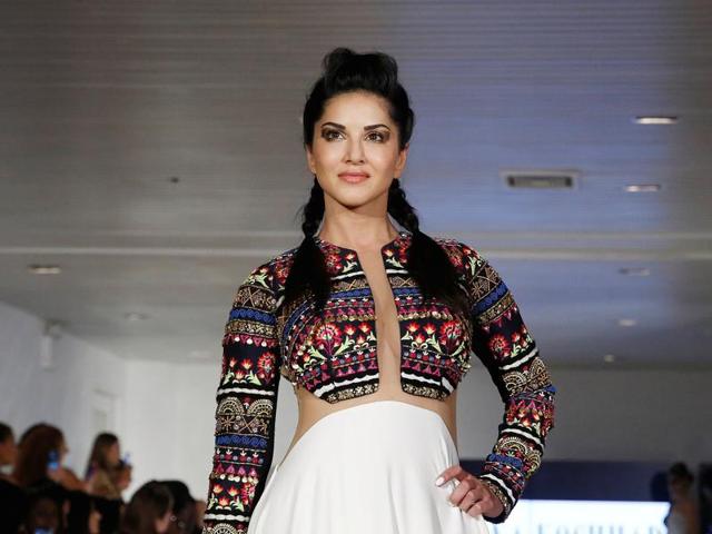 Also walking in the show was Bollywood movie actress Sunny Leone. (REUTERS) 