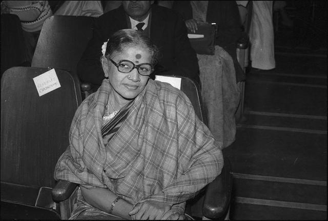 MS Subbulakshmi at a function in New Delhi on 18 December 1980 (Virendra Prabhakar/HT Photo) MS Subbulakshmi at a function in New Delhi on 18 December 1980 (Virendra Prabhakar/HT Photo)