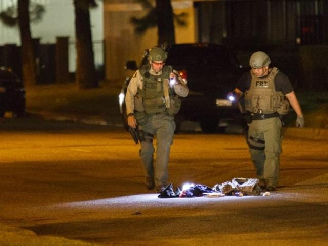The report by the Police Foundation, a policy study group, and the Department of Justice provided a detailed account of the pandemonium that unfolded as the Islamic extremists opened fire at a Dec 2 meeting of the man’s colleagues and, minutes later, as police first arrived at the scene of horrific bloodshed. (AFP) The report by the Police Foundation, a policy study group, and the Department of Justice provided a detailed account of the pandemonium that unfolded as the Islamic extremists opened fire at a Dec 2 meeting of the man’s colleagues and, minutes later, as police first arrived at the scene of horrific bloodshed. (AFP)
