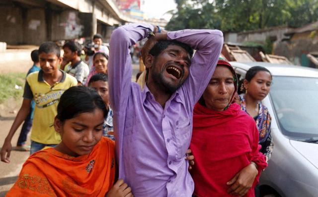 A Bangladeshi man cries after losing a relative to a fire in Tongi industrial area outside Dhaka. (AP) A Bangladeshi man cries after losing a relative to a fire in Tongi industrial area outside Dhaka. (AP)