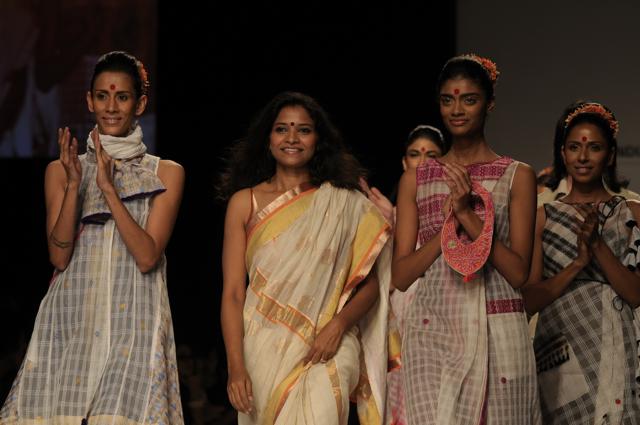 The designer is known for using traditional Indian textiles in modern silhouettes (Hindustan Times)