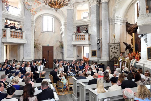 The Palace Chapel in Drottningholm Palace during the christening of the five month-old Prince Alexander in Stockholm. (REUTERS) The Palace Chapel in Drottningholm Palace during the christening of the five month-old Prince Alexander in Stockholm. (REUTERS)
