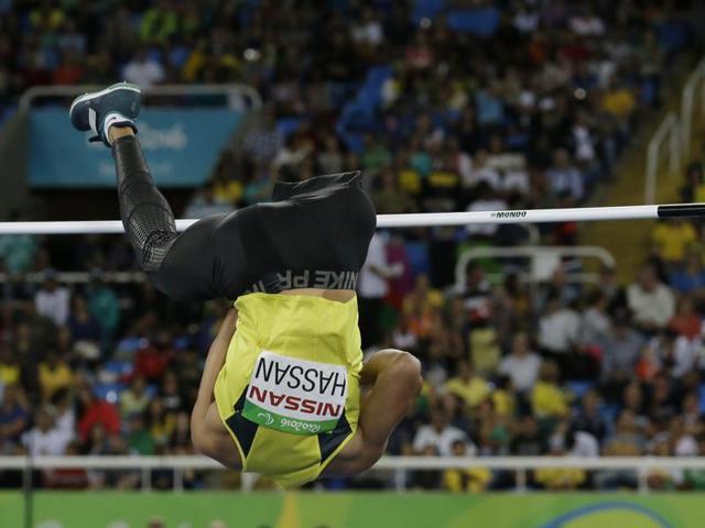 Hamada Hassan from Egypt competes in the final. (AP)