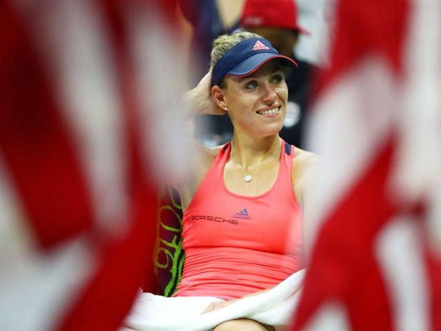 Kerber soaks in her win. (AFP) Kerber soaks in her win. (AFP)
