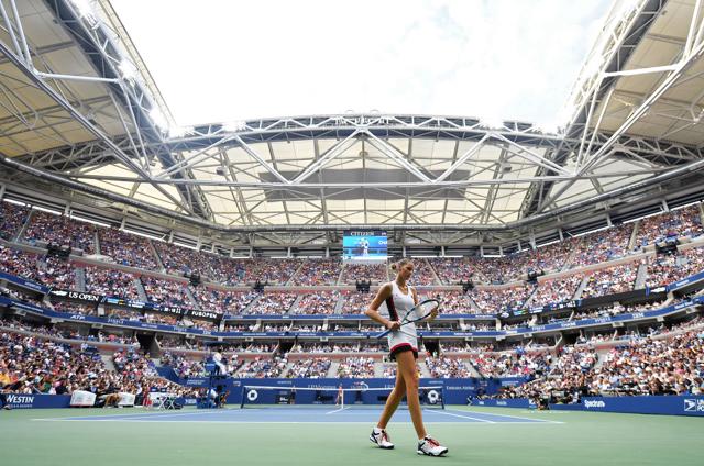 Pliskova walks towards the baseline to receive serve. (AFP) Pliskova walks towards the baseline to receive serve. (AFP)