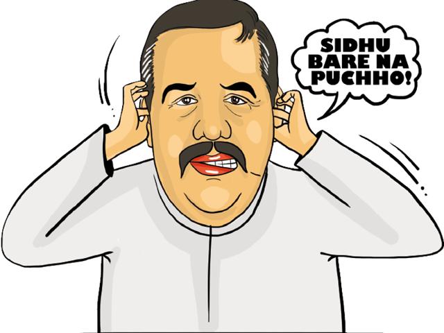 Former Amritsar MP Navjot Singh Sidhu appears to be haunting Punjab BJP chief Vijay Sampla. (Illustration by Daljeet Kaur Sandhu) Former Amritsar MP Navjot Singh Sidhu appears to be haunting Punjab BJP chief Vijay Sampla. (Illustration by Daljeet Kaur Sandhu)
