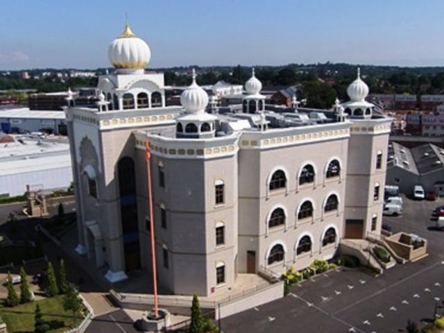 The Gurdwara Leamington and Warwick, the Sikh temple at Leamington Spa in UK where protesters opposed an inter-faith wedding on Sunday.(Gurdwara Leamington and Warwick website)
