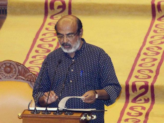 State finance minister Thomas Issac at the Kerala Assembly in Thiruvananthapuram. A cleric was accused of circulating a video of a girl shaking hands with Isaac during an award ceremony. (PTI File Photo) State finance minister Thomas Issac at the Kerala Assembly in Thiruvananthapuram. A cleric was accused of circulating a video of a girl shaking hands with Isaac during an award ceremony. (PTI File Photo)