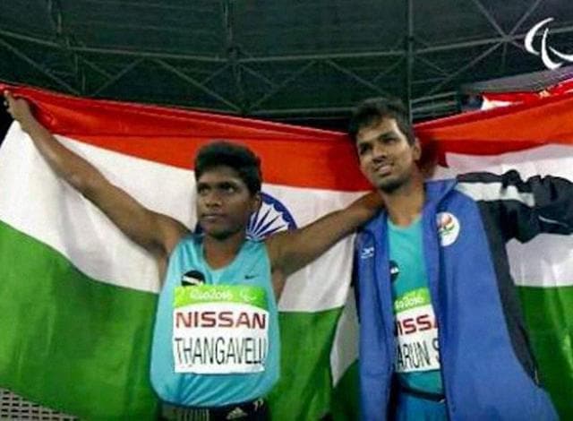 After Mariyappan Thangavelu (left )and Varun Singh Bhati’s exploits at the Rio Paralympics, the country’s hopes will be pinned on Sundar Singh Gurjar and Devendra Jhajharia in javelin on Tuesday. (PTI) After Mariyappan Thangavelu (left )and Varun Singh Bhati’s exploits at the Rio Paralympics, the country’s hopes will be pinned on Sundar Singh Gurjar and Devendra Jhajharia in javelin on Tuesday. (PTI)