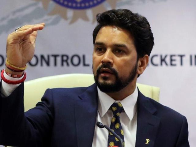 Anurag Thakur, president of Board of Control for Cricket in India (BCCI), gestures during a news conference in Mumbai. (Reuters) Anurag Thakur, president of Board of Control for Cricket in India (BCCI), gestures during a news conference in Mumbai. (Reuters)