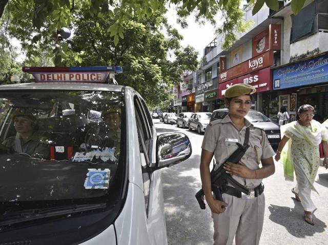 The presence of various PCR vans in the city at different locations act as psychological deterrence for criminals and antisocial elements. They also instil a sense of confidence in citizens who can approach them in distress. (Arun Sharma/HT Photo)
