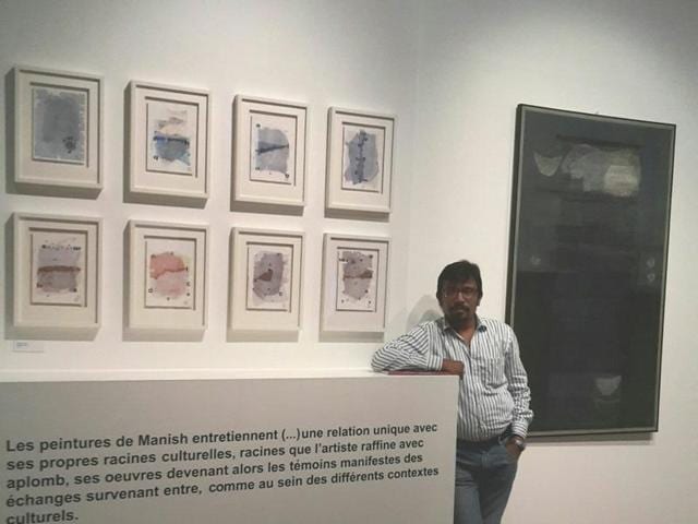The exhibition of Manish Pushkale’s paintings is on at the Museum of Guéthary in Biarritz town of France. The exhibition of Manish Pushkale’s paintings is on at the Museum of Guéthary in Biarritz town of France.