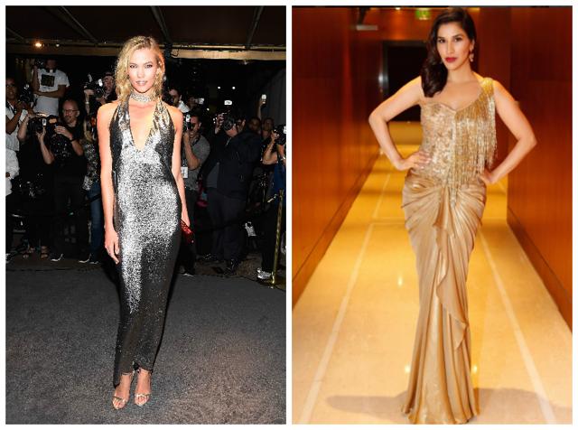 Karlie Kloss and Sophie Chaudhary (Frazer Harrison/Getty Images/AFP; Instagram/Sonaakshiraaj)