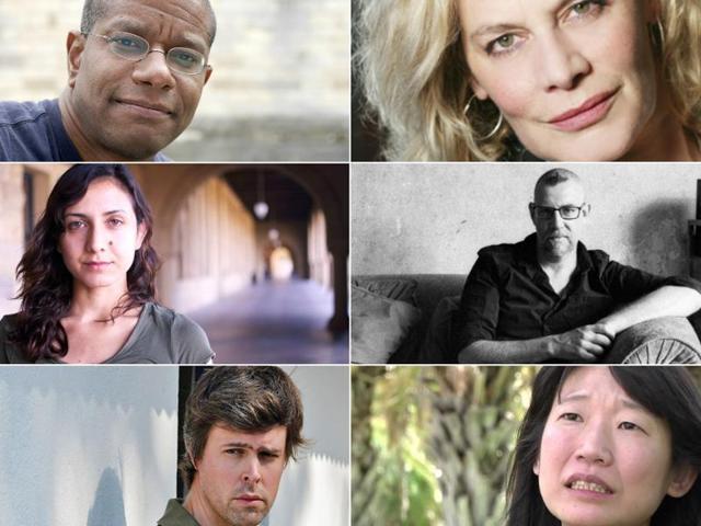 (Clockwise from top left) Authors Paul Beatty, Deborah Levy, Graeme Macrae Burnet, Madeleine Thien, David Szalay and Otessa Moshfegh.