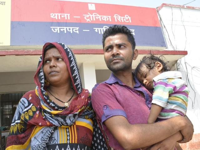 13-month-old Yash after being reunited with his parents Sachin Kumar and Pooja. (Sakib Ali/HT Photo) 13-month-old Yash after being reunited with his parents Sachin Kumar and Pooja. (Sakib Ali/HT Photo)