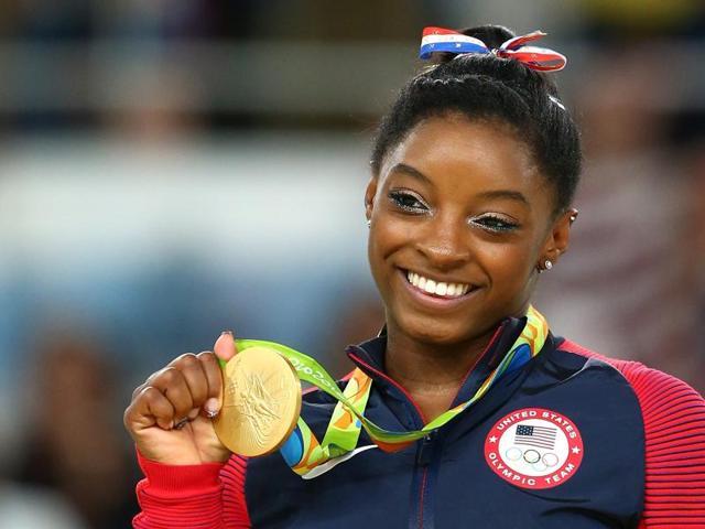 Biles won four gold medals in Rio. (Getty Images) Biles won four gold medals in Rio. (Getty Images)