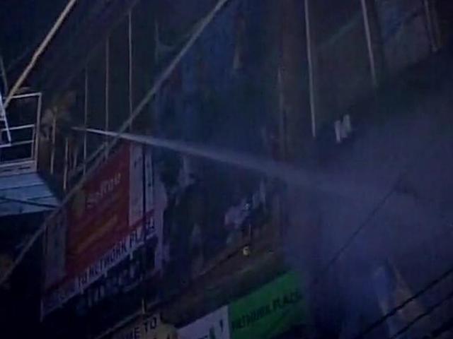 A fire broke out in central Delhi’s Gaffar market. (ANI Photo) A fire broke out in central Delhi’s Gaffar market. (ANI Photo)