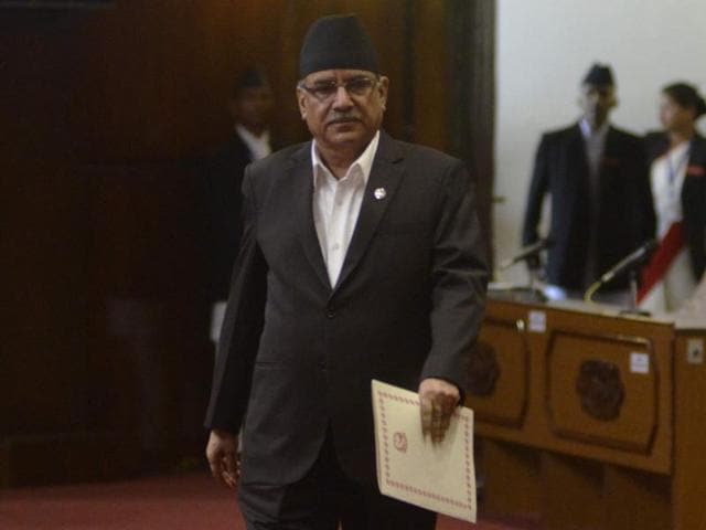 Nepalese Prime Minister Pushpa Kamal Dahal, also known as Prachanda, walks before addressing Parliament in Kathmandu. (AFP File Photo) Nepalese Prime Minister Pushpa Kamal Dahal, also known as Prachanda, walks before addressing Parliament in Kathmandu. (AFP File Photo)