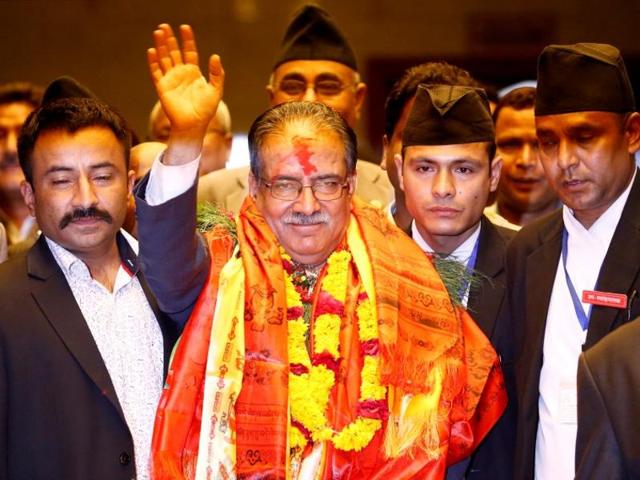 File photo of Nepal Prime Minister Pushpa Kamal Dahal “Prachanda” waving towards the media after he was elected in August. (Reuters) File photo of Nepal Prime Minister Pushpa Kamal Dahal “Prachanda” waving towards the media after he was elected in August. (Reuters)